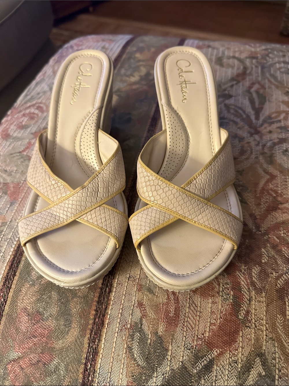 Cole Haan Nike Air Snake Print Crisscross Wedge Sandals 9B
